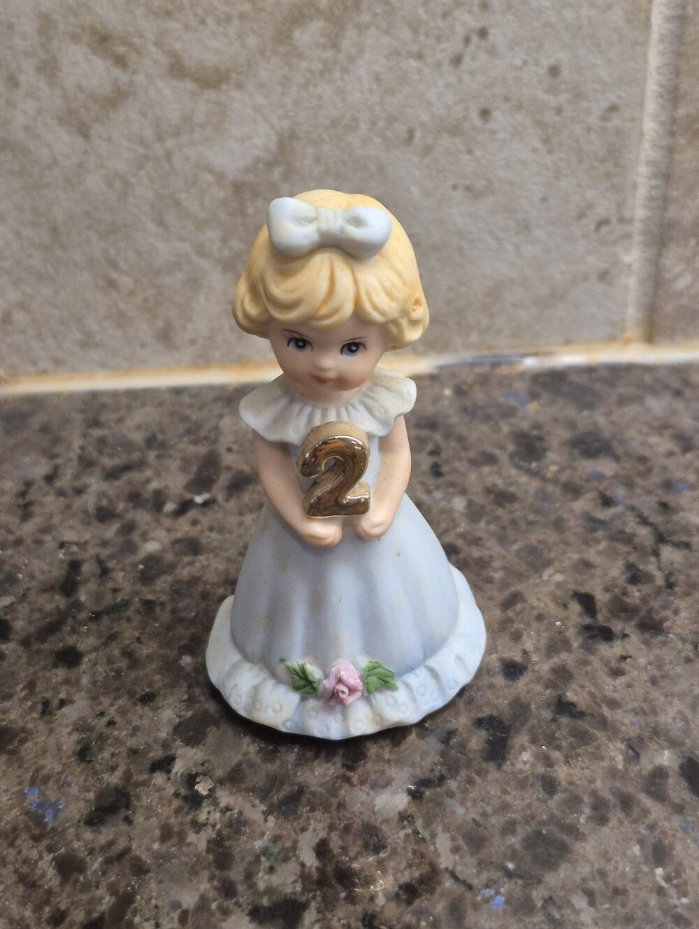 Enesco Growing Up Birthday Girl Age 2 Porcelain Doll Vintage Collectible 1981